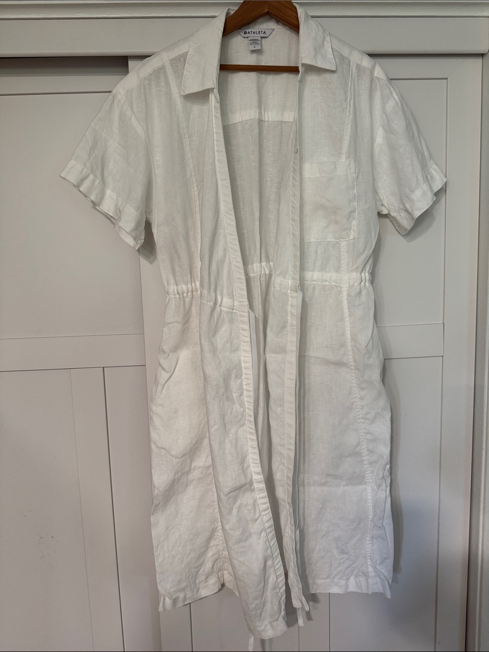 Athleta White Playa Wrap Linen coverup Dress